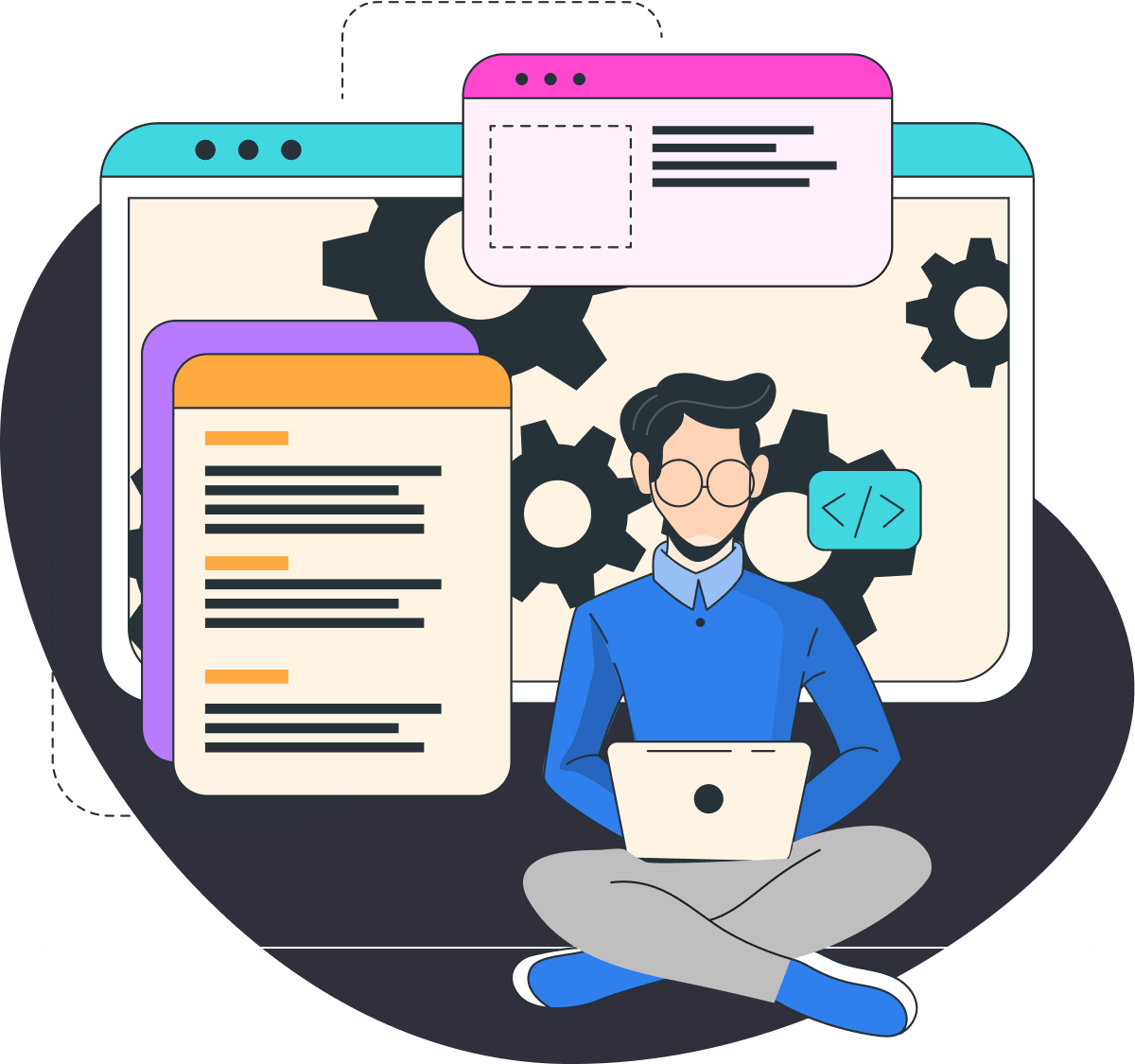 Person arbeitet am Webseiten-Layout – Contentplanung für Webdesign Nordhorn